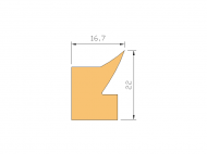 Silicone Profile P131A - type format Lipped - irregular shape