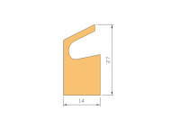 Silicone Profile P1342A - type format Lipped - irregular shape