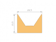 Silicone Profile P1342B - type format Horns - irregular shape