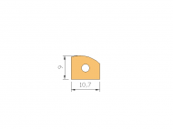 Silicone Profile P1393B - type format D - irregular shape