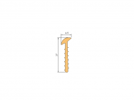 Silicone Profile P1398B - type format T - irregular shape