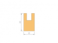 Silicone Profile P1402 - type format U - irregular shape