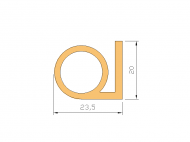 Silicone Profile P1410A - type format solid b/p shape - irregular shape