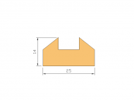 Silicone Profile P1410D - type format U - irregular shape