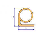 Silicone Profile P1410E - type format solid b/p shape - irregular shape