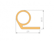 Silicone Profile P1410F - type format solid b/p shape - irregular shape