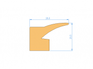 Silicone Profile P1410J - type format Lipped - irregular shape