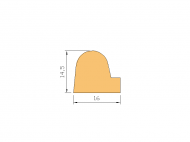 Silicone Profile P1415A - type format solid b/p shape - irregular shape