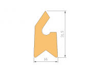 Silicone Profile P1419B - type format Lipped - irregular shape