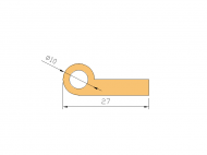 Silicone Profile P1422 - type format solid b/p shape - irregular shape