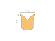 Silicone Profile P1426B - type format Horns - irregular shape