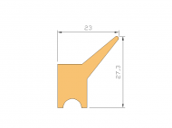 Silicone Profile P1428C - type format Lipped - irregular shape