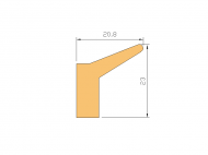 Silicone Profile P1428D - type format Lipped - irregular shape