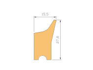Silicone Profile P1432A - type format Lipped - irregular shape