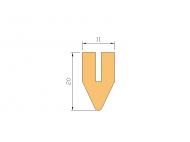 Silicone Profile P1433K - type format U - irregular shape