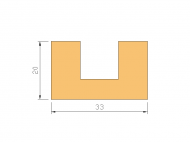 Silicone Profile P145 - type format U - irregular shape