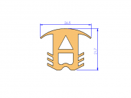 Silicone Profile P1454D - type format Double Hole - irregular shape