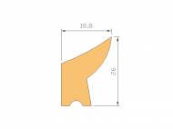 Silicone Profile P147 - type format Lipped - irregular shape