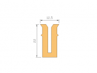 Silicone Profile P1477A - type format U - irregular shape