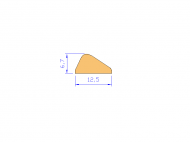 Silicone Profile P1477C - type format Triangle - regular shape