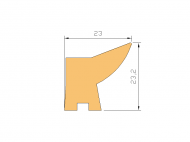 Silicone Profile P147TXA - type format Lipped - irregular shape