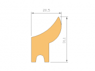 Silicone Profile P147TXB - type format Lipped - irregular shape