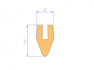 Silicone Profile P148-1066 - type format U - irregular shape