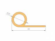 Silicone Profile P148F - type format solid b/p shape - irregular shape