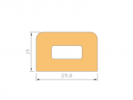 Silicone Profile P1495A - type format D - irregular shape