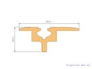 Silicone Profile P1516A - type format T - irregular shape