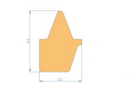 Silicone Profile P1519A - type format D - irregular shape