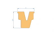 Silicone Profile P1519B - type format Rectangle - regular shape