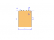 Silicone Profile P1519D - type format Rectangle - regular shape