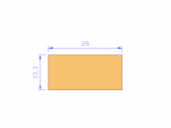 Silicone Profile P1534A - type format Rectangle - regular shape
