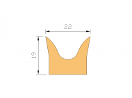 Silicone Profile P154 - type format Horns - irregular shape