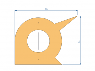 Silicone Profile P1558J - type format Lipped - irregular shape