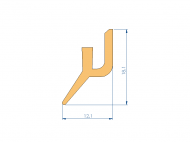 Silicone Profile P1560A - type format U - irregular shape