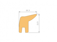 Silicone Profile P158A - type format Lipped - irregular shape