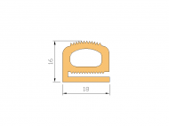 Silicone Profile P1601C - type format e - irregular shape