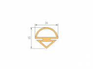 Silicone Profile P1607 - type format Double Hole - irregular shape