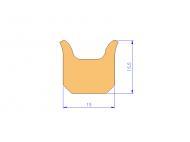 Silicone Profile P1612AE - type format Horns - irregular shape