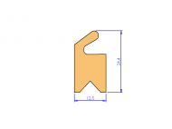 Silicone Profile P1612K - type format Lipped - irregular shape