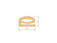 Silicone Profile P161K - type format e - irregular shape