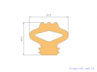 Silicone Profile P161Z - type format Double Hole - irregular shape