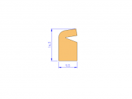 Silicone Profile P1633A - type format Lipped - irregular shape