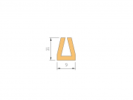 Silicone Profile P1640A - type format U - irregular shape