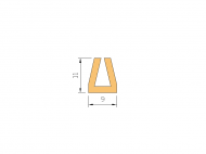 Silicone Profile P1640B - type format U - irregular shape