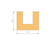 Silicone Profile P1667H - type format U - irregular shape