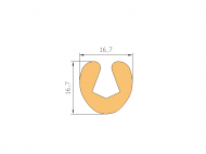 Silicone Profile P168A - type format U - irregular shape