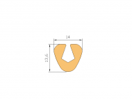Silicone Profile P168C - type format U - irregular shape
